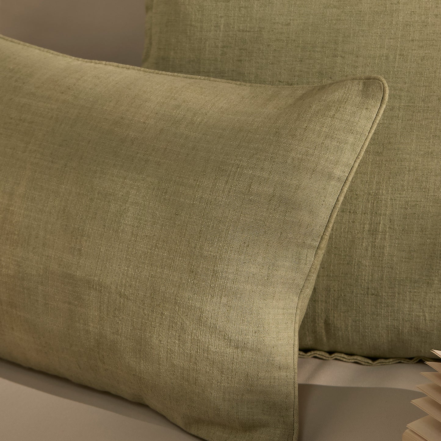 Camber 35x55cm Outdoor Cushion Cover - Sage Green with Off White Piping