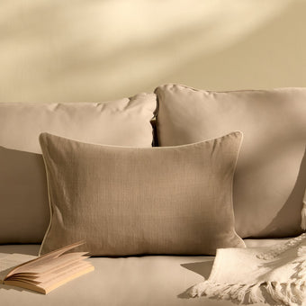 compare product Camber 35x55cm Outdoor Cushion Cover - Sand with Off White Piping