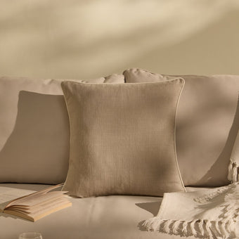 compare product Camber 45x45cm Outdoor Cushion Cover - Sand with Off White Piping