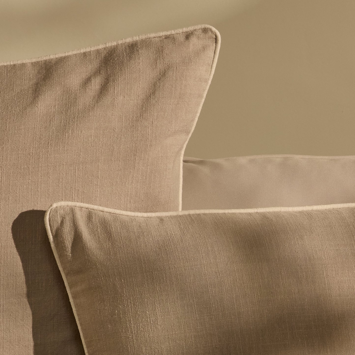 Camber 45x45cm Outdoor Cushion Cover - Sand with Off White Piping