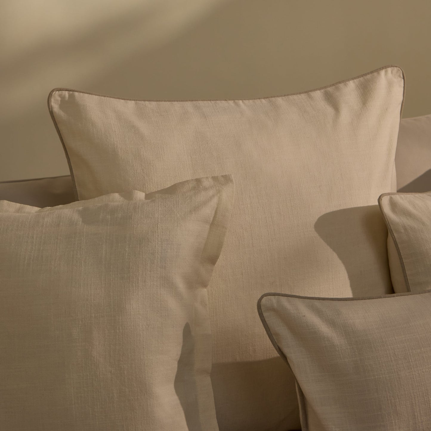 Camber 57x57cm Outdoor Cushion Cover - Off White with Sand Piping