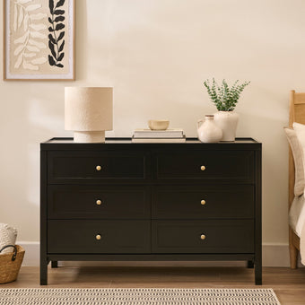 compare product Charlie 6 Drawer Chest of Drawers - Noir Black