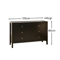 Charlie 6 Drawer Chest of Drawers - Noir Black