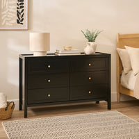 Charlie 6 Drawer Chest of Drawers - Noir Black