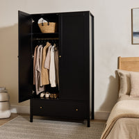 Charlie Double Wardrobe - Black