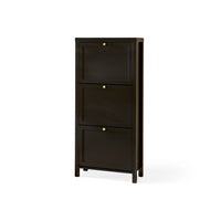Charlie 3 Door Shoe Cabinet - Noir Black