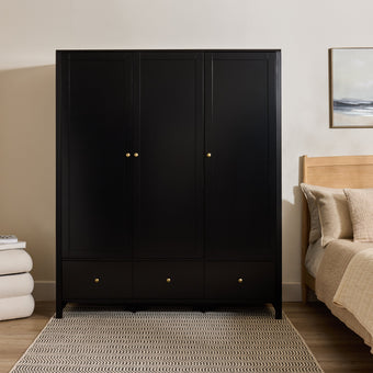 compare product Charlie 3 Door Wardrobe - Black