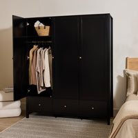 Charlie 3 Door Wardrobe - Black
