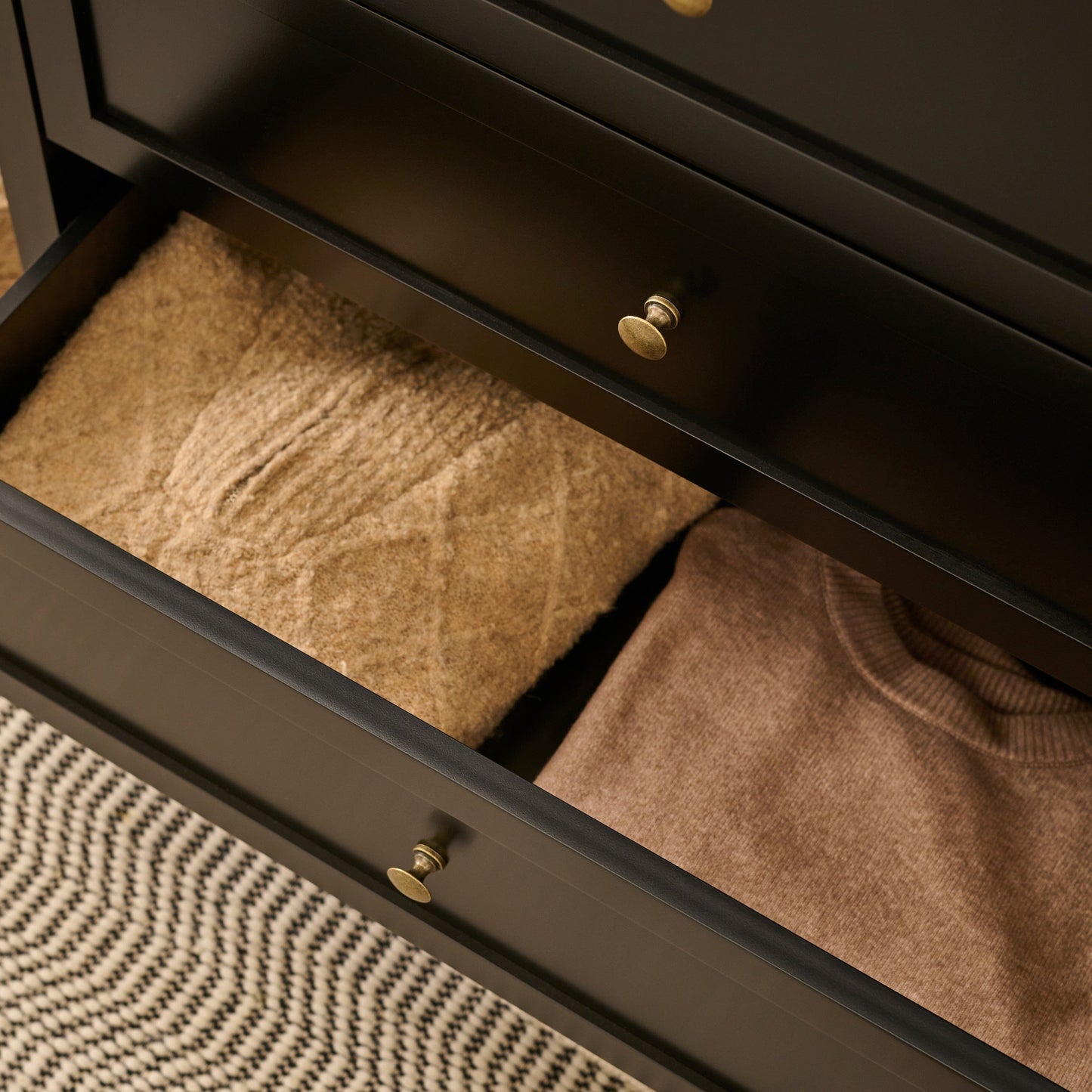 Charlie 3 Drawer Chest of Drawer - Noir Black