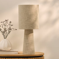 Outlet - Chattendon 50cm Table Lamp - Driftwood Slub Linen