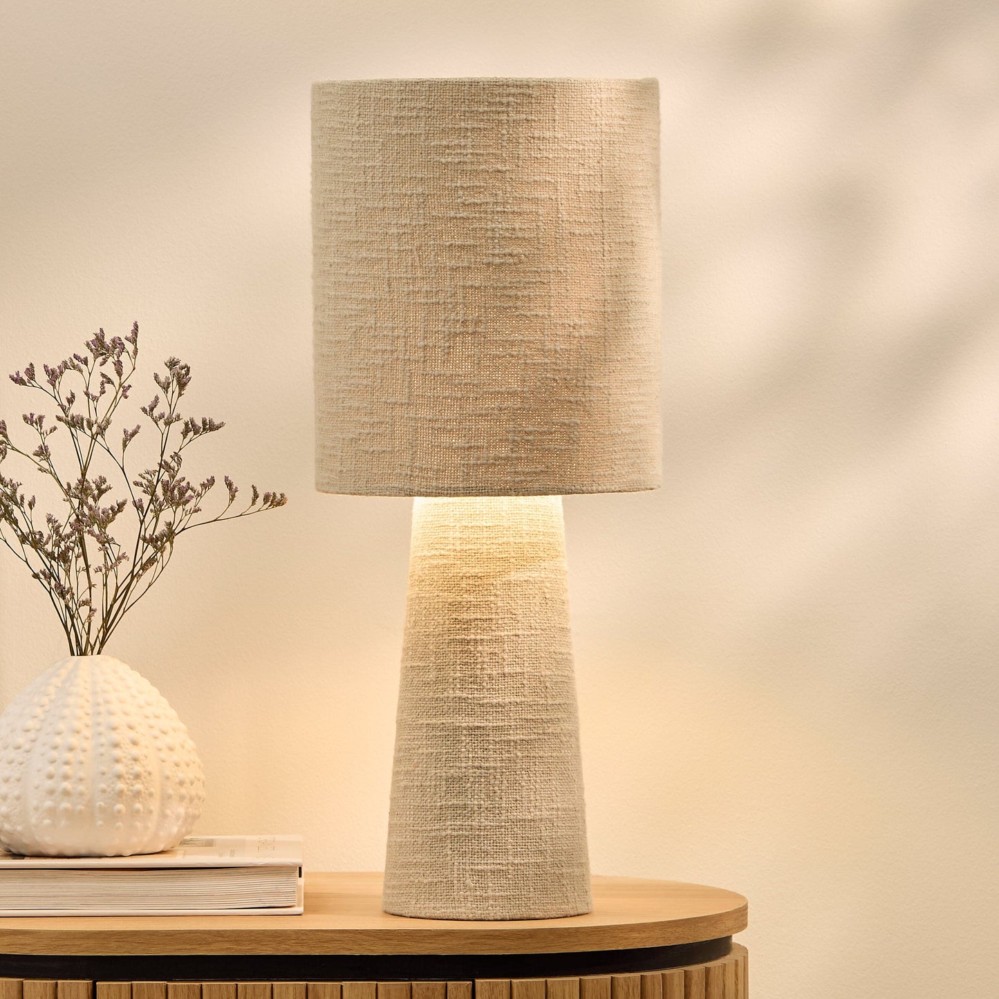 Outlet - Chattendon 50cm Table Lamp - Driftwood Slub Linen