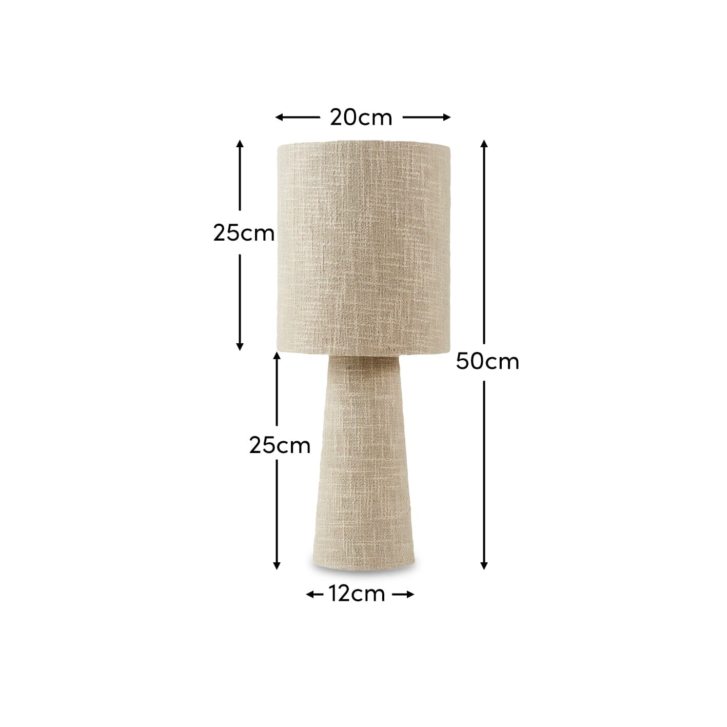 Outlet - Chattendon 50cm Table Lamp - Driftwood Slub Linen