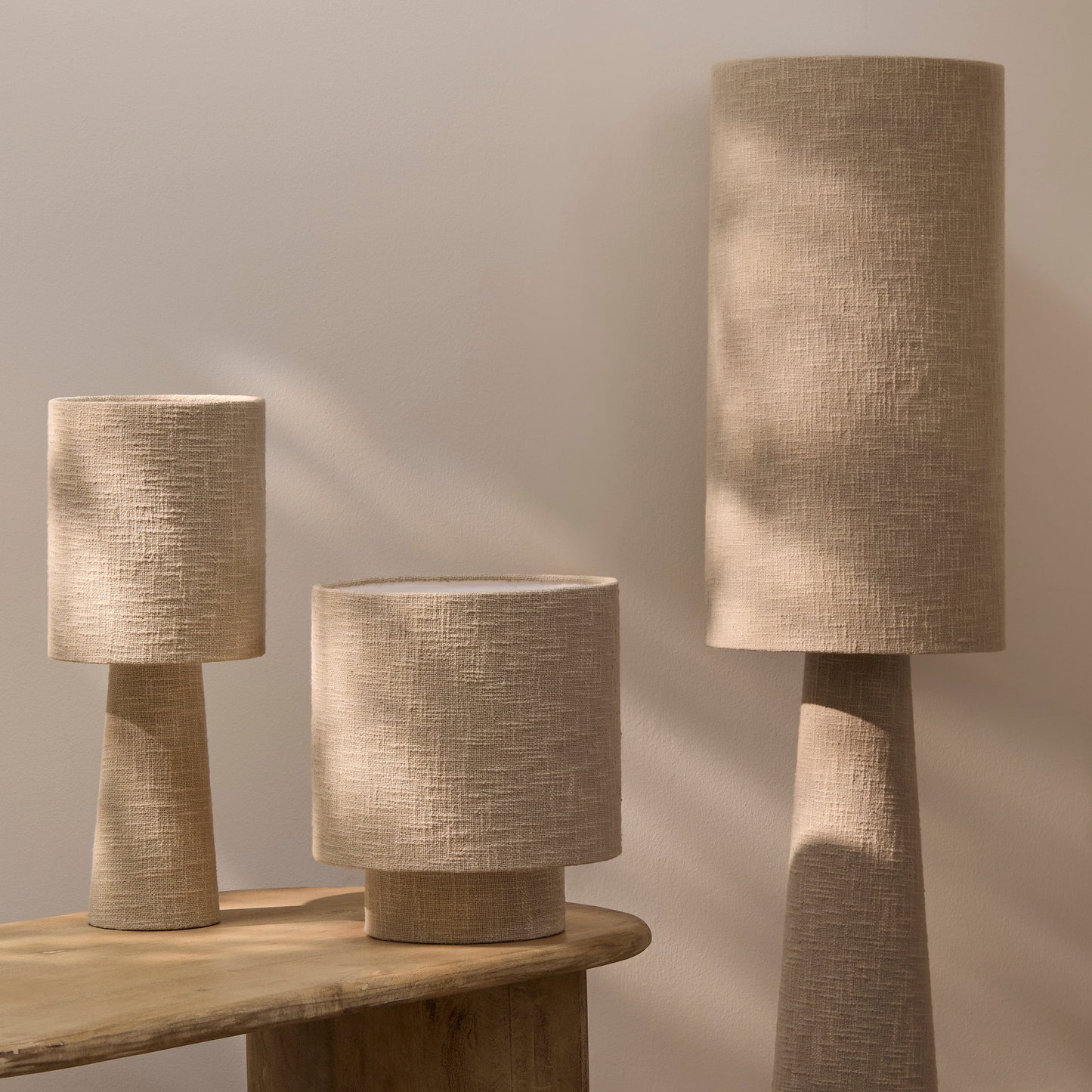 Outlet - Chattendon 50cm Table Lamp - Driftwood Slub Linen