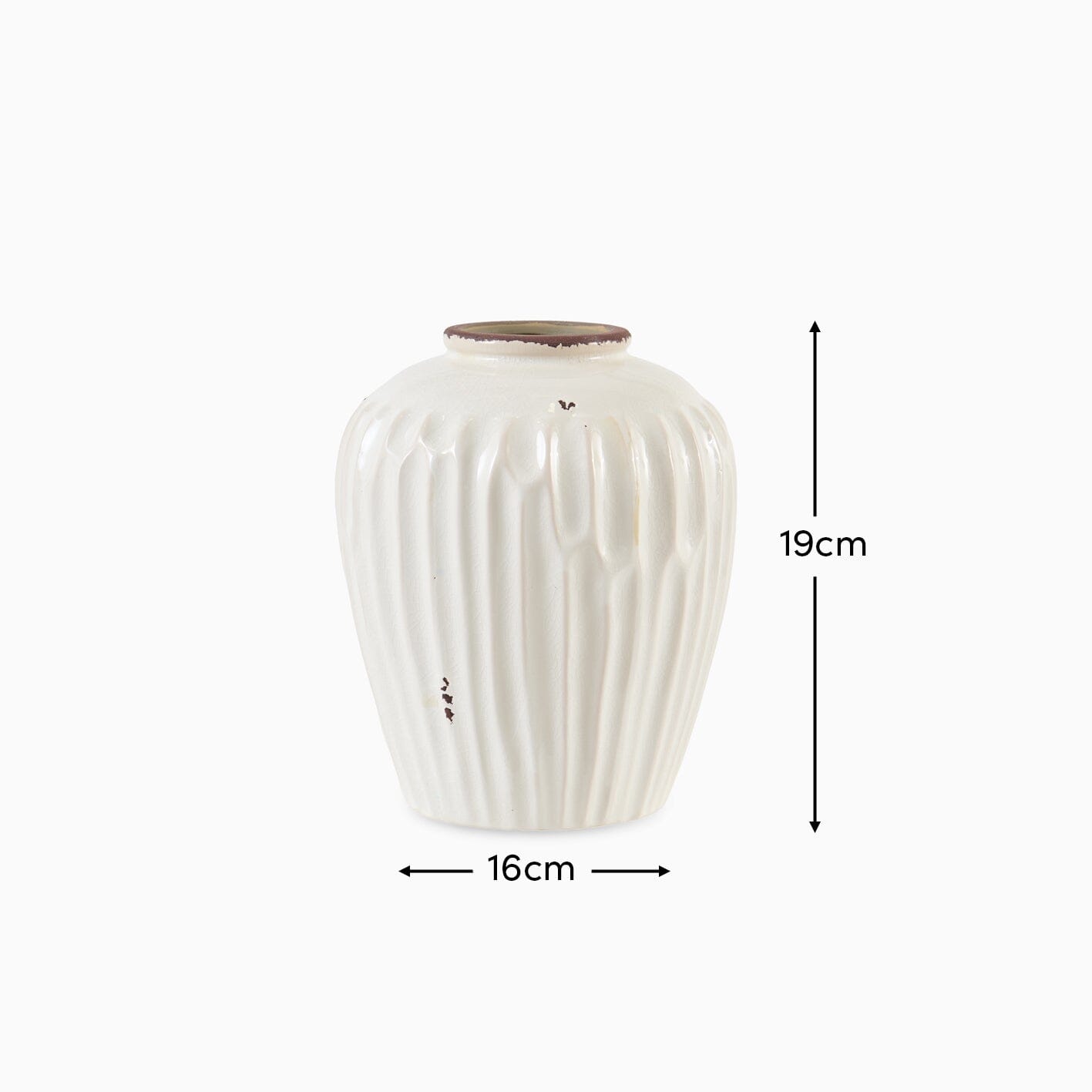 Chera 19cm Ceramic Vase - Off White