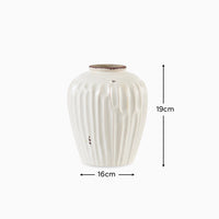 Chera 19cm Ceramic Vase - Off White
