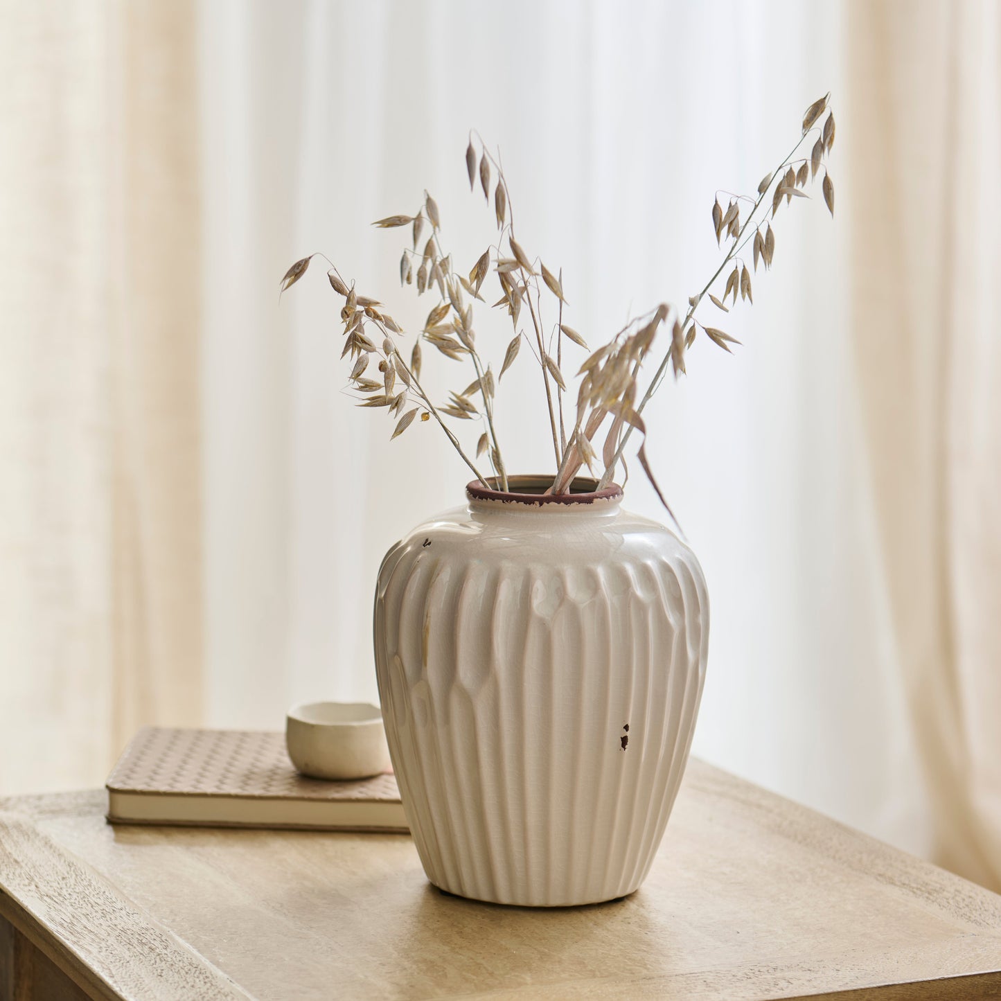 Chera 19cm Ceramic Vase - Off White