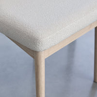 Amelia Whitewash Oak Extending Dining Table Set - 6 Seater - Chloe Light Beige Boucle Dining Chairs - Whitewash Oak Legs