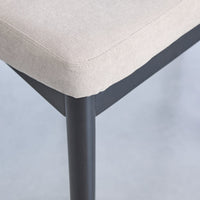 Amelia Black Extending Dining Table Set - 6 Seater - Chloe Soft Beige Dining Chairs - Black Oak Legs