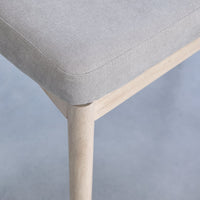 Amelia Whitewash Oak Extending Dining Table Set - 6 Seater - Chloe Soft Beige Dining Chairs - Whitewash Oak Legs