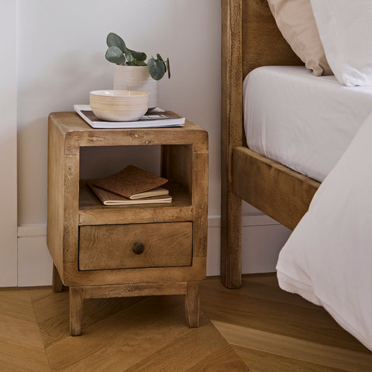 Outlet - Colton Mango Wood Bedside Table - Set of 2