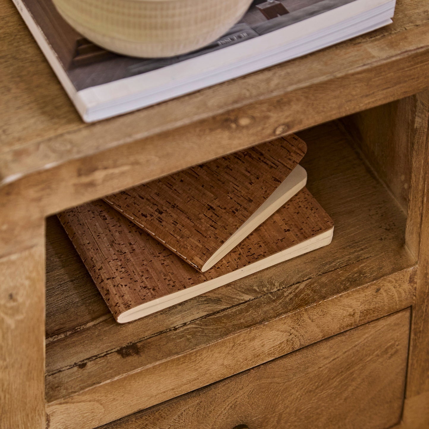 Outlet - Colton Mango Wood Bedside Table - Set of 2