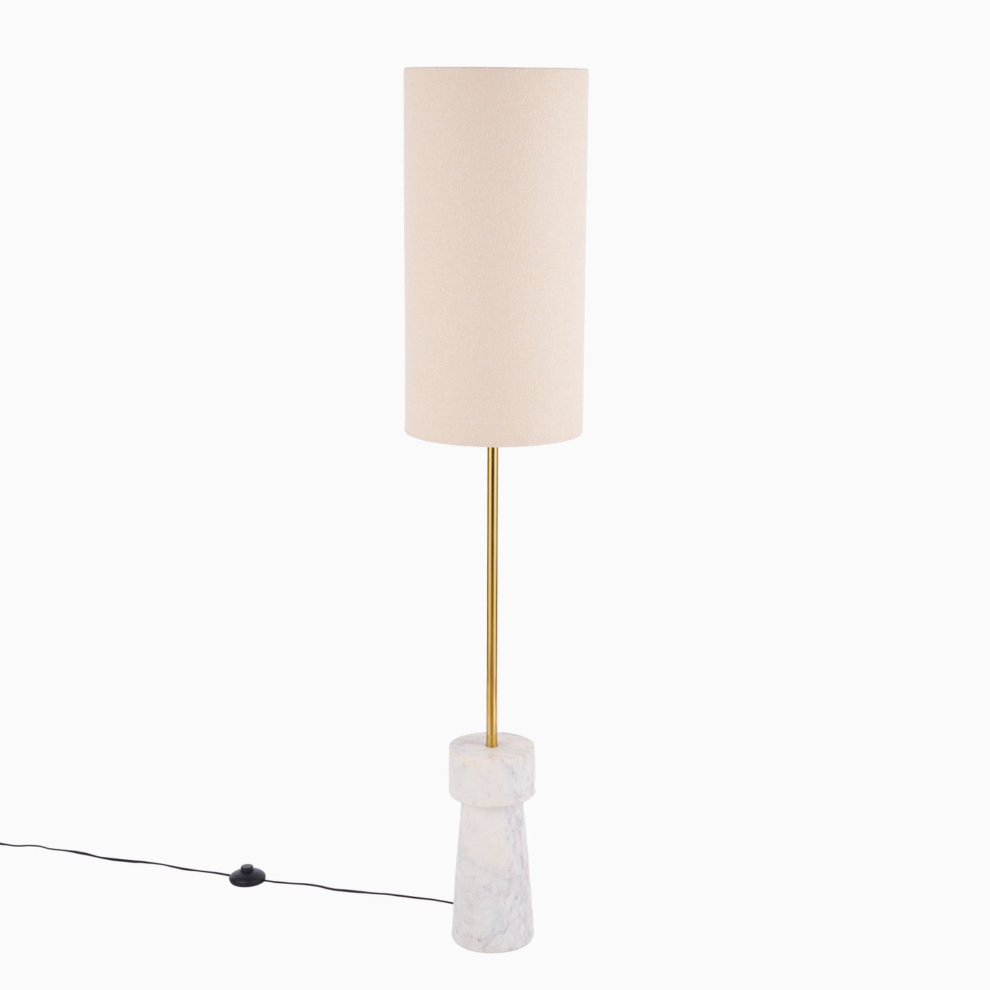 Tiree 97cm Marble Floor Lamp Base - White