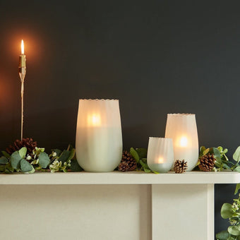 compare product Outlet - Dalen 10cm Glass Tealight Holder - Frosted