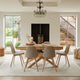 Amelia Whitewash Extending Dining Table Set - 6 Seater - Ellis Soft Beige Dining Chairs - Whitewash Legs
