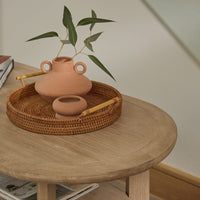 Outlet - Surbiton Single Wick 9cm Ceramic Candle - Oud Wood & Rose Scent In Blush Pink