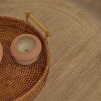 Outlet - Surbiton Single Wick 9cm Ceramic Candle - Oud Wood & Rose Scent In Blush Pink
