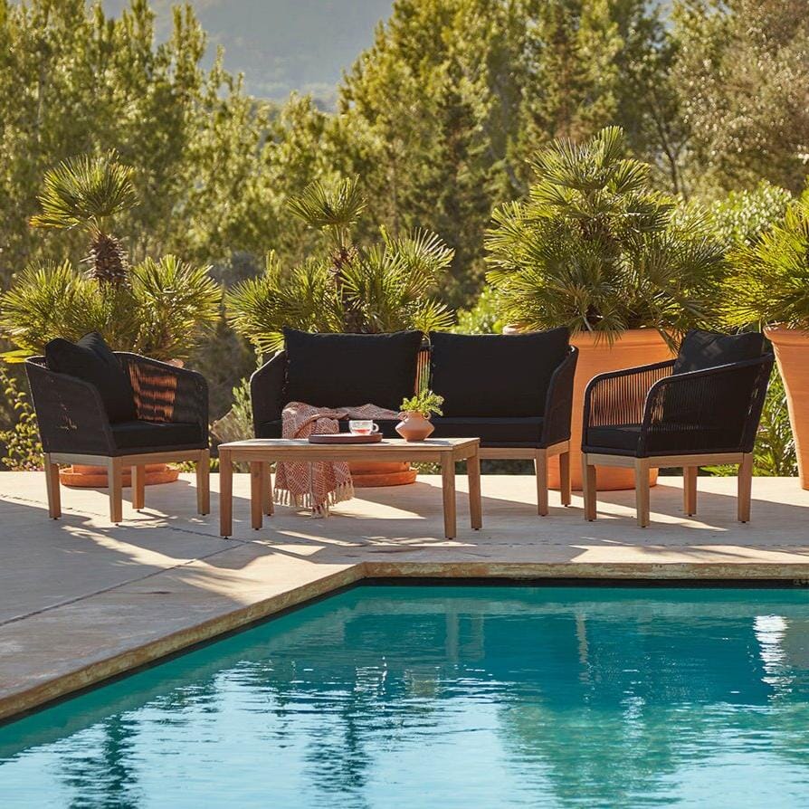 Eaden Garden Conversation Set Cushion Covers - Black