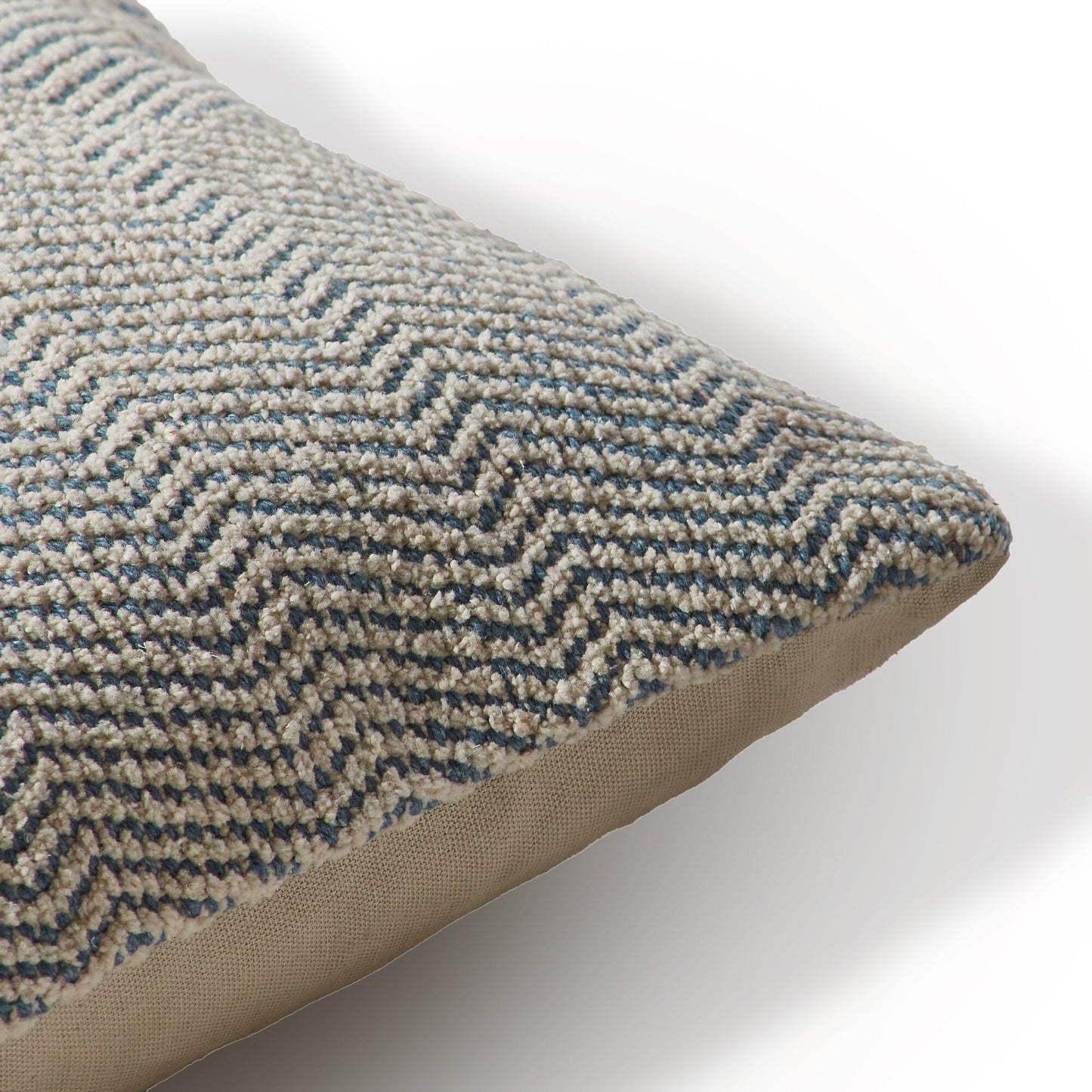 Elston 55x35cm Cotton Zig Zag Cushion Cover - Horizon Blue