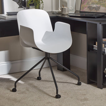 compare product Outlet - Logan Office Swivel Chair - White with Black Legs