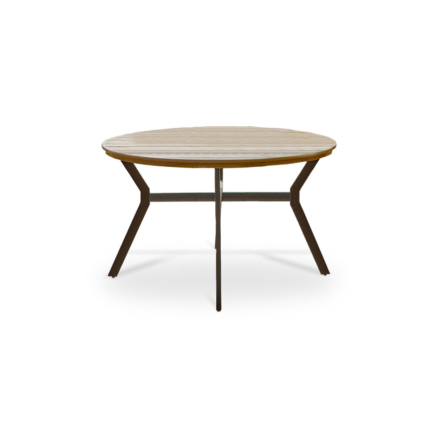 Ezra 4 Seater Round Wooden Garden Set with Ryder Burnt Orange Chairs