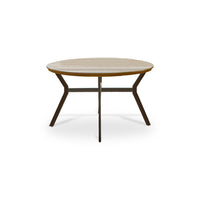 Ezra 4 Seater Round Wooden Garden Set with Ryder Burnt Orange Chairs
