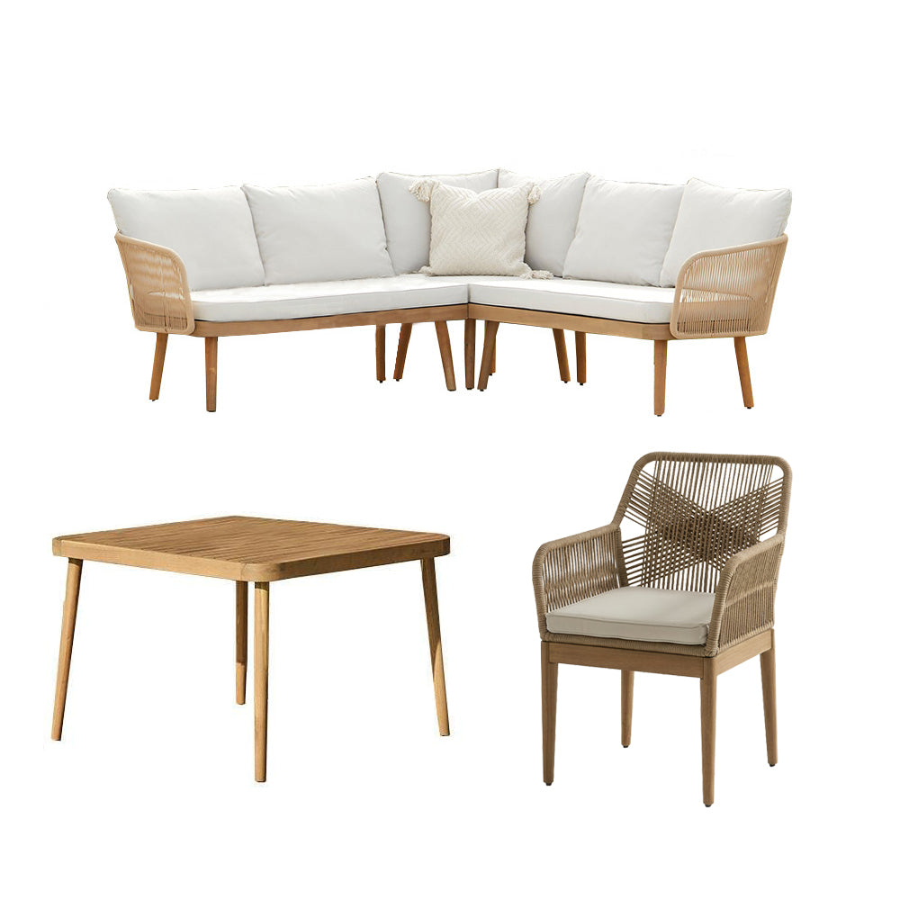 Eaden 5 Seater Corner Dining Set with 2 Killian Chairs