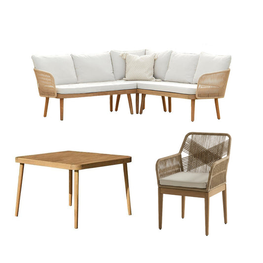 Eaden 5 Seater Corner Dining Set with 2 Killian Chairs