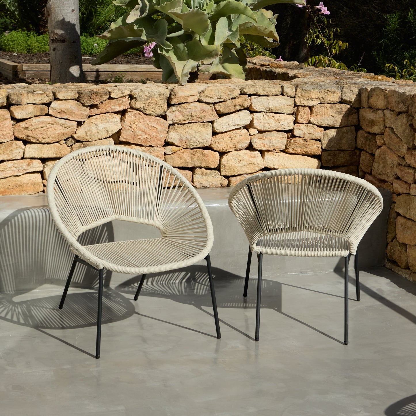 Eli Beige Rope Chairs - Set of 2