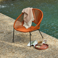 Eli Burnt Orange Rope Chairs - Set of 2