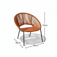 Eli Burnt Orange Rope Chairs - Set of 2