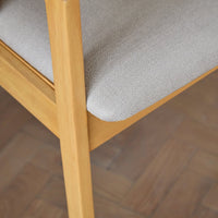 Outlet - Ella Fawn Linen Dining Armchairs - Set of 2 - Pale Oak Legs