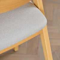 Outlet - Ella Fawn Linen Dining Armchairs - Set of 2 - Pale Oak Legs