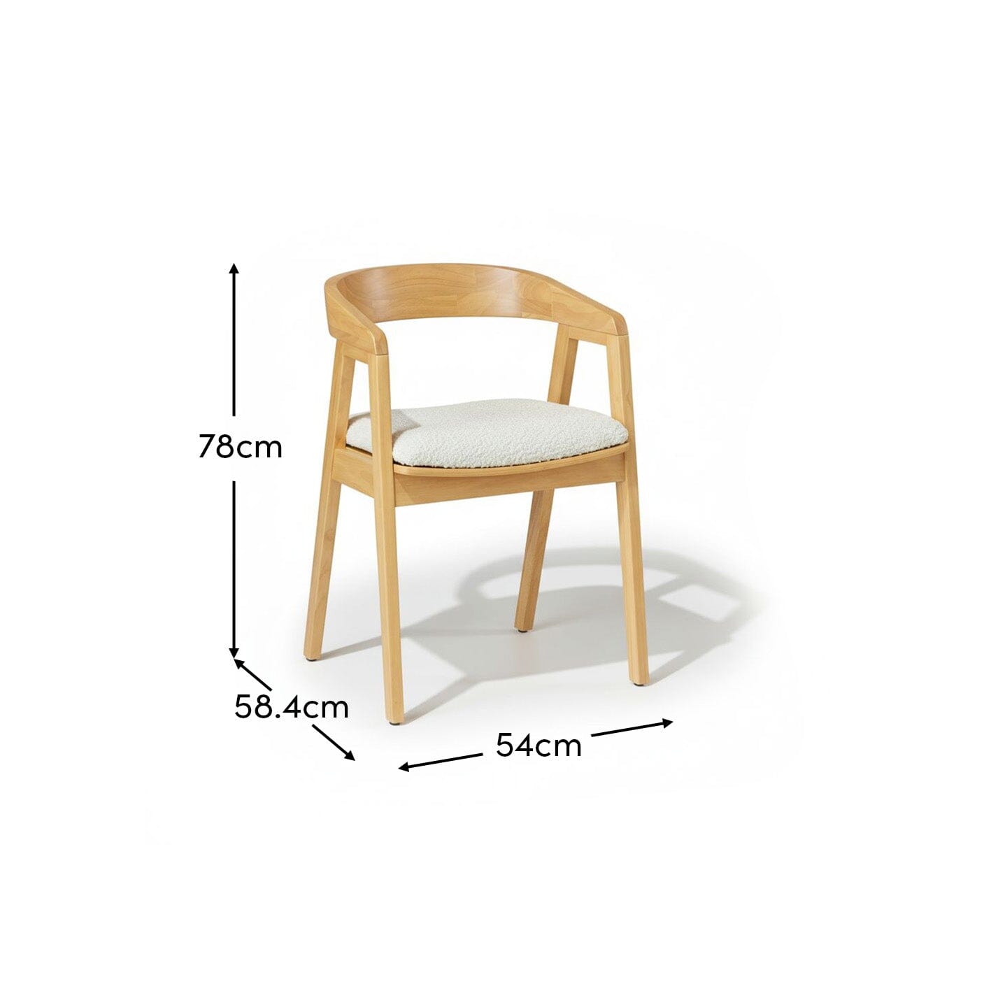 Outlet - Ella Boucle Dining Armchairs - Set of 2 - Pale Oak Legs