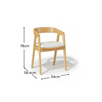 Outlet - Ella Boucle Dining Armchairs - Set of 2 - Pale Oak Legs