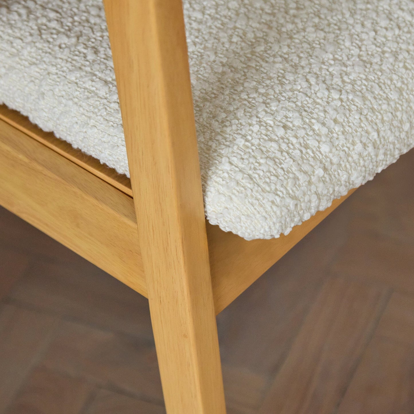 Outlet - Ella Boucle Dining Armchairs - Set of 2 - Pale Oak Legs