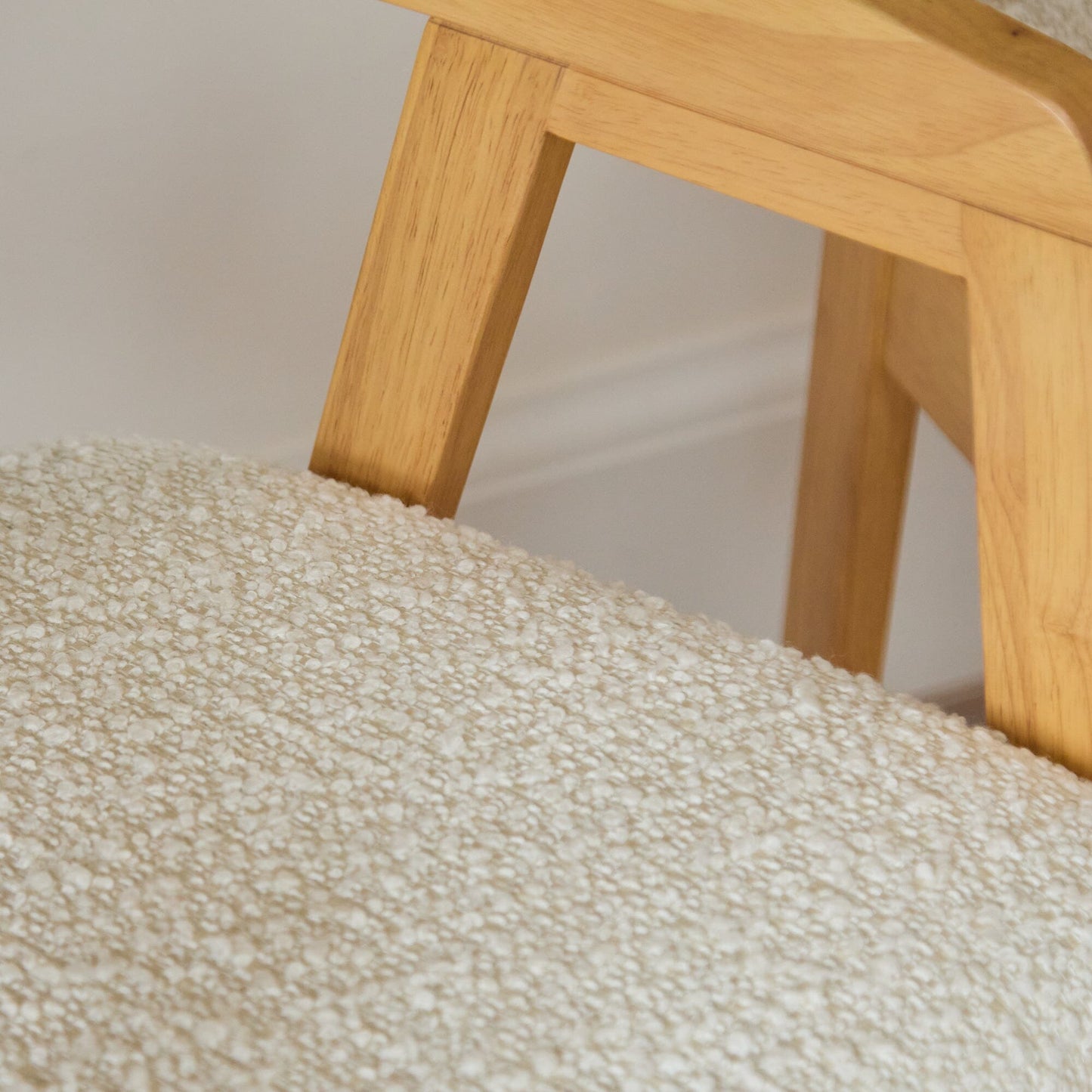 Outlet - Ella Boucle Dining Armchairs - Set of 2 - Pale Oak Legs