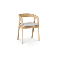 Outlet - Ella Fawn Linen Dining Armchairs - Set of 2 - Whitewash Oak Legs