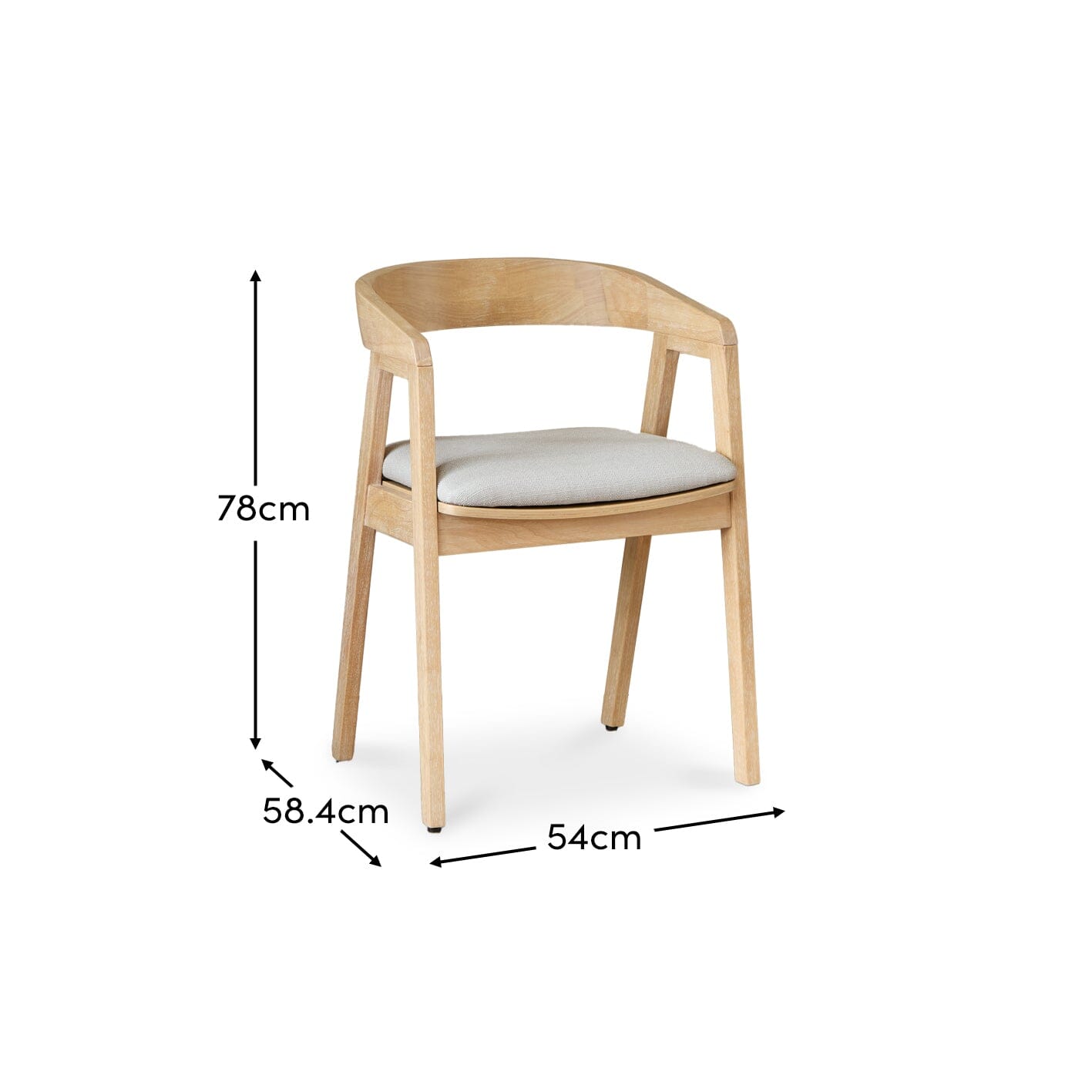 Outlet - Ella Fawn Linen Dining Armchairs - Set of 2 - Whitewash Oak Legs
