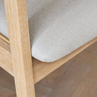 Outlet - Ella Fawn Linen Dining Armchairs - Set of 2 - Whitewash Oak Legs