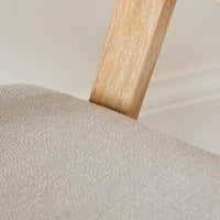 Outlet - Ella Fawn Linen Dining Armchairs - Set of 2 - Whitewash Oak Legs